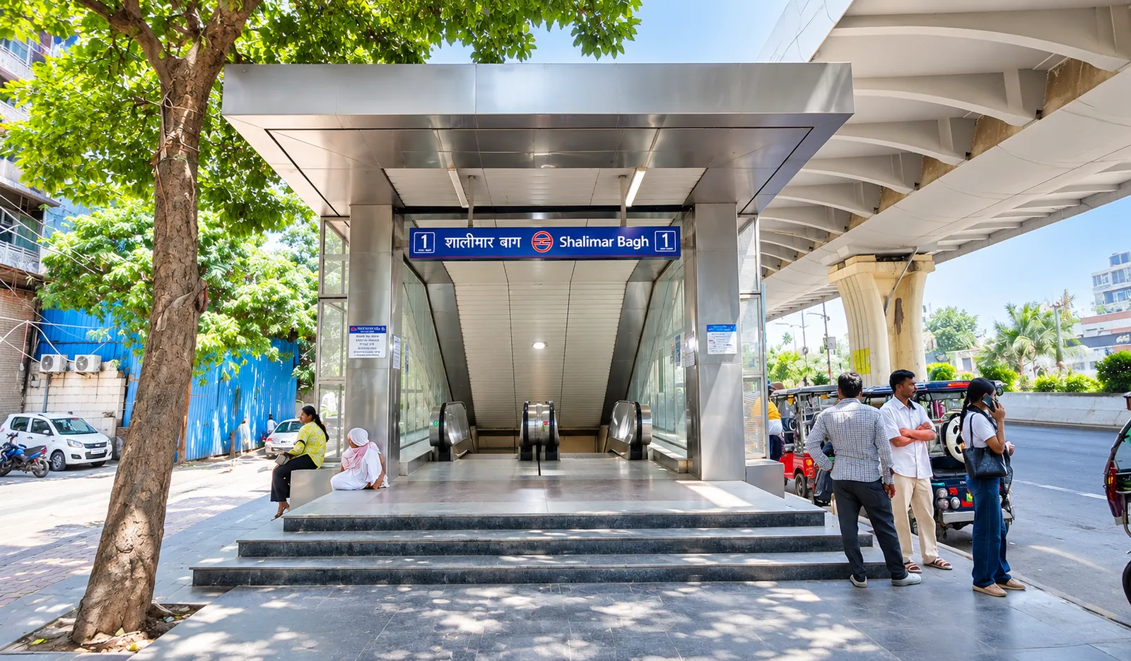 Shalimar Bagh Metro station entrance